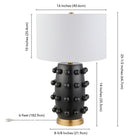 Hudson&Canal Farrington 26" Tall Ceramic Table Lamp with Fabric Shade - Matte Black/White-Product Dimensions: 16" L x 16" W x 25.5" H