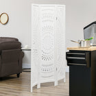 HOMCOM - Séparateur de pièce autoportant en bois à 3 panneaux pour bureau à domicile - blanc-Aucune installation requise pour une utilisation immédiate  