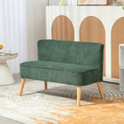 HOMCOM - Canapé loveseat 46 po avec pieds en bois - vert-Coussin d'assise épais rembourré de mousse avec un ensemble de ressorts à l'intérieur pour s'installer confortablement 