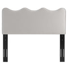 Modway Athena Performance Velvet Twin Headboard - Light Grey-Dense Foam Padding