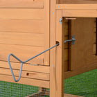 PawHut - Poulailler 75 po en bois, clapier pour poules ou lapins d’extérieur avec toit ouvrable-Plateau coulissant central, toit et porte de la maison d'habitation à charnières pour un nettoyage facile 