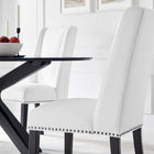 Modway Baron Fabric Dining Chair - White-Fine Polyester Fabric Upholstery