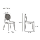 Manhattan Comfort - Chaise de salle à manger Versailles 47 cm dossier rond style industriel chic - noir et cannage naturel - lot de 4-Cadre en frêne massif américain avec des textures de grain naturelles