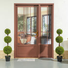 HOMCOM - Plantes décoratives artificielles de buis en pots 45,3 po - vert - lot de 2-Herbe artificielle, mousse et terreau en ciment inclus pour plus de stabilité et de réalisme 