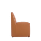 Manhattan Comfort Anna Square 18.9" Modern Faux Leather Upholstered Dining Chair - Saddle - Set of 2-Made to Last. Commercial Grade Product