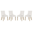 Modway Pose Performance Velvet Dining Chair - Ivory - 4 Pack-Modern Accent Chair