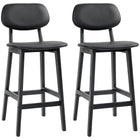 HOMCOM Counter Height Bar Stools with Solid Wood Legs - Black - 2 Pack-Comes as a pair for a coordinated look
