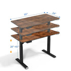 LjubLjana 53" Electric Height Adjustable Sit-Stand Desk - Wood-Powerful Electric Motor - Enjoy a height range of 28" to 45" with this desk's powerful motor and strong legs using telescopic height adjustment, the easy-to-use push button controller features 4 memory pre-sets to save your preferred height