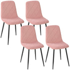 HOMCOM - Chaises de salle à manger avec pieds en métal pour cuisine - rose - lot de 4-Livré en ensemble de 4 pièces, idéal pour les familles 
