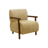 Monarch Specialties - Chaise d'Appoint Moderne Rembourré 31"H Avec Supports en Noyer Massif - Tissu Doré-Ce fauteuil d'appoint rembourré présente une silhouette doucement courbée en tissu doré, créant une présence chaleureuse et accueillante qui complète à la fois un salon et une chambre à coucher.