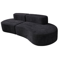 Exform Aubrey Three-Seat Sofa - Black-Product Type: Curved Sofa, Half-Moon Sofa, Modular Minimalist Seating