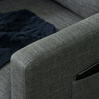 HOMCOM Fabric Accent Chair with Metal Legs - 2 Side Pockets for Bedroom - Grey-Seat Size: 22" W x 19.7" D x 18.1" H (56 x 50 x 46 cm)
