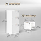 HOMCOM 3-Drawer Fluted Vertical Letter/A4 Filing Cabinet with Lock - White-Anti-tip kits ensure stability and safety
