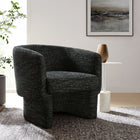 Modway - Muse Tissu Boucle Chaise d’accent en tonneau - Charbon de bois-Dossier courbé