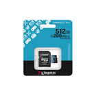 Kingston 512 GB microSDXC Canvas Go Plus Gen4 Card + Adapter-U3 & V30 speed performance