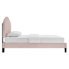 Modway Daisy Performance Velvet Twin Platform Bed - Pink-Wood Slat Support System