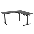 Uplite - Bureau debout en Form de L 63 x 55" à double moteur, réglable en hauteur, table d'angle électrique assis-debout - Noir-Dimensions du cadre (assis) : 65"+55" (L) x 23,6" (l) x 28,3" (H)