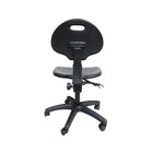 Nicer Interior - Chaise de laboratoire multifonction en uréthane - Noir-Élévateur pneumatique pour hauteur d'assise réglable