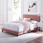 Modway Celine Channel Tufted Performance Velvet Queen Bed - Dusty Rose-Assembly Required