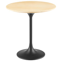 Modway Lippa 20" Round Wood Side Table - Black Natural-Modern Side Table