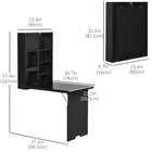 HOMCOM 23.5" Wall Mounted Table Fold Out Convertible Desk - Black-The clean look and design fits into and enhances the look of your existing furniture collection