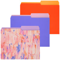 Merangue File Folders - Letter Size - Pink Paint - 3 Pack-Reversible 1/2-cut file folders