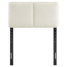 Modway Lindee Boucle Fabric Twin Headboard - Cream-Wood Legs