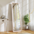 HOMCOM Full Length Mirror - 21" W x 64" H - Pink-Tempered glass dressing mirror is shatterproof for clarity and safety 