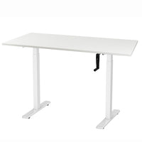 Ezywork Manual Height Adjustable Standing Desk - 48" x 24" - White Frame / White Table Top-Hand Crank Height Adjustable Desk Frame