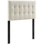 Modway Lily Upholstered Fabric Twin Headboard - Ivory-Elegantly tufted headboard
