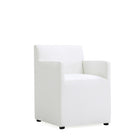 Manhattan Comfort Anna Square 22.83" Modern Faux Leather Upholstered Dining Armchair - Cream - Set of 2-Seat Height: 19.69