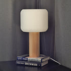 Decent Living Wooden Maple Table Lamp - Fluted Waves-Elegant & Unique - Beautiful lamp shade with unique 3D textures.