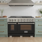 Kucht 48" KFX-X Series Pro Style Natural Gas Range - Stainless Steel/Black-Product dimensions 27.75" L x 48" W x 36" H