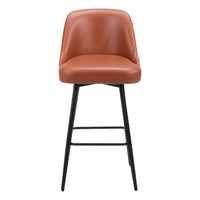 Zuo Keppel Swivel Barstool - Brown-Plush and durable faux leather fabric