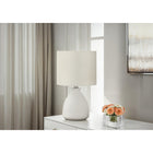 Monarch Specialties 17" H Table Lamp - Cream Ceramic / Ivory / Cream Shade-With a click of the rotary switch under the shade that houses a single bulb (not included), this mighty lamp gives a maximum output of 60W/120V to instantly brighten a room