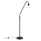 Hudson&Canal Challice Arc Floor Lamp with Glass Shade - Blackened Bronze/Clear-Rated for one 100W incandescent bulb - 9W LED bulb, 23W fluorescent (CFL) bulb, or 9W self-ballasted LED bulb, E26-base bulb, Bulb not included