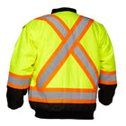 Forcefield  Parkas de sécurité 4 en 1, vert lime avec garniture noire, grand-Blouson de style aviateur avec fermeture à glissière sur les manches et pochettes intérieures