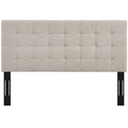 Modway Paisley Tufted Upholstered Linen Fabric King and California King Headboard - Beige-Soft Linen Fabric Upholstery