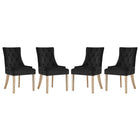 Modway Pose Performance Velvet Dining Chair - Black - 4 Pack-Modern Accent Chair