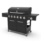 Kenmore 6 Burner XL Gas Grill with Side Burner - Black-38” x 17” Porcelain Coated Firebox