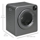 HOMCOM Portable 3.22 cu ft Compact Laundry Dryer - 1300 W - Grey-Aside from drying, the portable tumble dryer also has sterilization capabilities