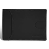 Champs Onyx Leather Bi-Fold Clip Wallet - Black-Leather Bifold clip wallet in gift box