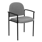 Flash Furniture – Chaise empilable en tissu avec structure en acier et accoudoirs, gris-Style contemporain