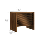 Modway Emric Wave Nightstand - Walnut-Two Full Extension Drawers
