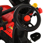 Aosom 3-in-1 Kids Ride-On Excavator Toy with Controllable Cargo Trailer - Red-Material: Steel, Plastic 