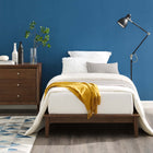 Modway Lodge Wood Twin Platform Bed Frame - Walnut-Sturdy Mattress Foundation