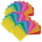 Hygloss Self-Adhesive Library Pockets - 3.5" x 4.875" - 10 Colors - 3 Packs of 30-Use Library Pockets for bulletin boards, in books and in interactive projects and posters.