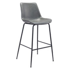 Zuo Byron Barstool - Grey-Ergonomic and supportive footrest