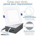 Impotek - Luminaire encastré au plafond carré DEL 4 po 9W 5CCT gradable – Paquet de 6-Luminosité exceptionnelle et gradation réglable - Illuminez votre espace avec le summum de la technologie LED. Notre lumière de plafond encastrée offre des lumens supérieurs pour une luminosité inégalée tout en maintenant une efficacité énergétique de seulement 9 watts pour 800 lumens. Profitez d’une gradation fluide de 5 % à 100 %, garantissant une compatibilité avec une large gamme de gradateurs sur le marché. Veuillez n