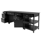 Winsome Wood Delta 3-Piece Home Office Set, Black (22387)-Constructed of Composite wood in Black finish